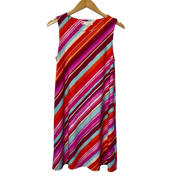 Jude Connally Dress Size Small Multicolored Melody Mod Stripe Sleeveless Swing - Picture 2 of 10